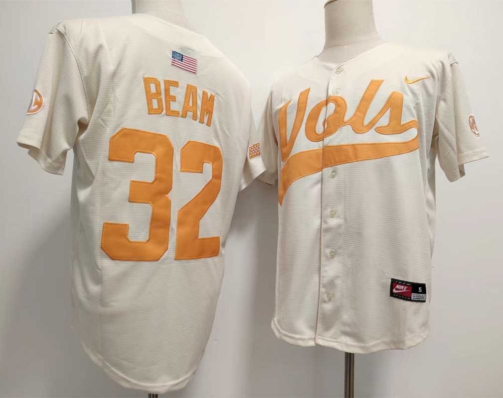Men%27s Tennessee Volunteers #32 Drew Beam White Stitched Jersey